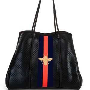 Parker & Hyde Neoprene “Bee” Tote with matching pouch.